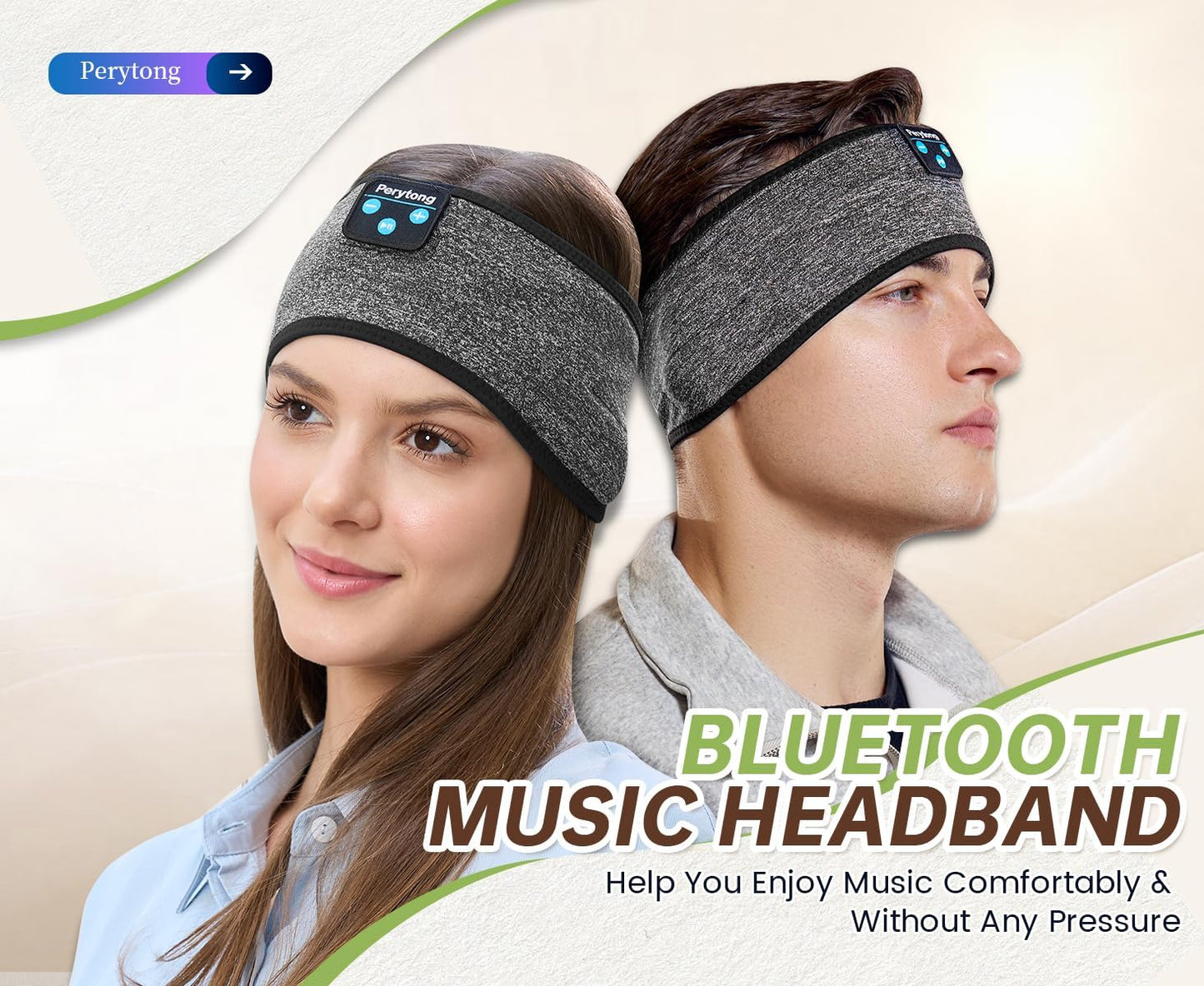 Bluetooth Sleep Headphones Headband - Soft Elastic Comfortable Headband, Gifts for Men, Women, Teenagers