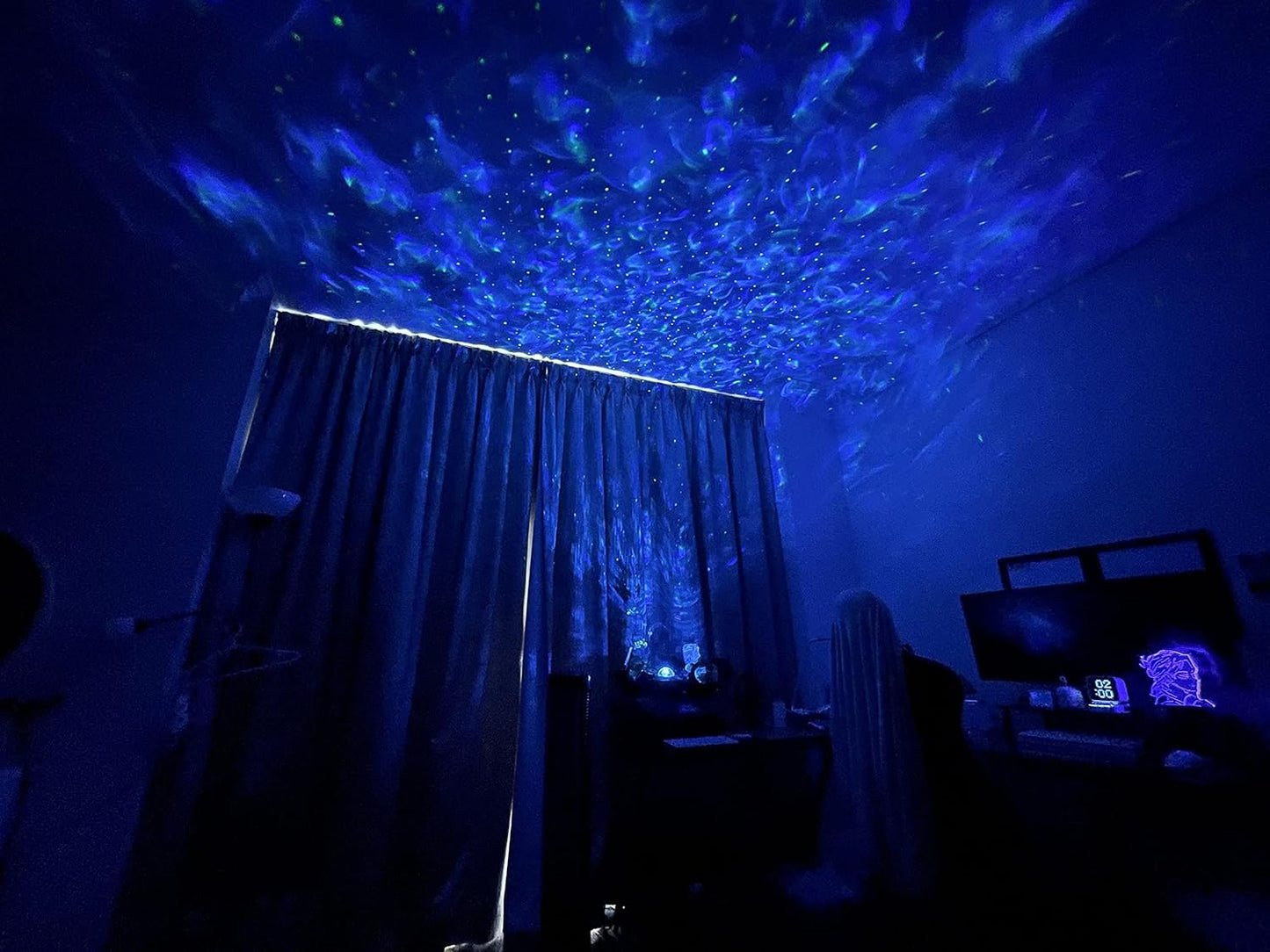 Starry Night Light Projector with Ocean Wave Effects, LED Starlight Clouds, and Bluetooth Music Speaker - Ideal for Home Decor, Birthday Parties, and Weddings