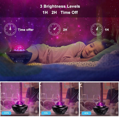 Starry Night Light Projector with Ocean Wave Effects, LED Starlight Clouds, and Bluetooth Music Speaker - Ideal for Home Decor, Birthday Parties, and Weddings