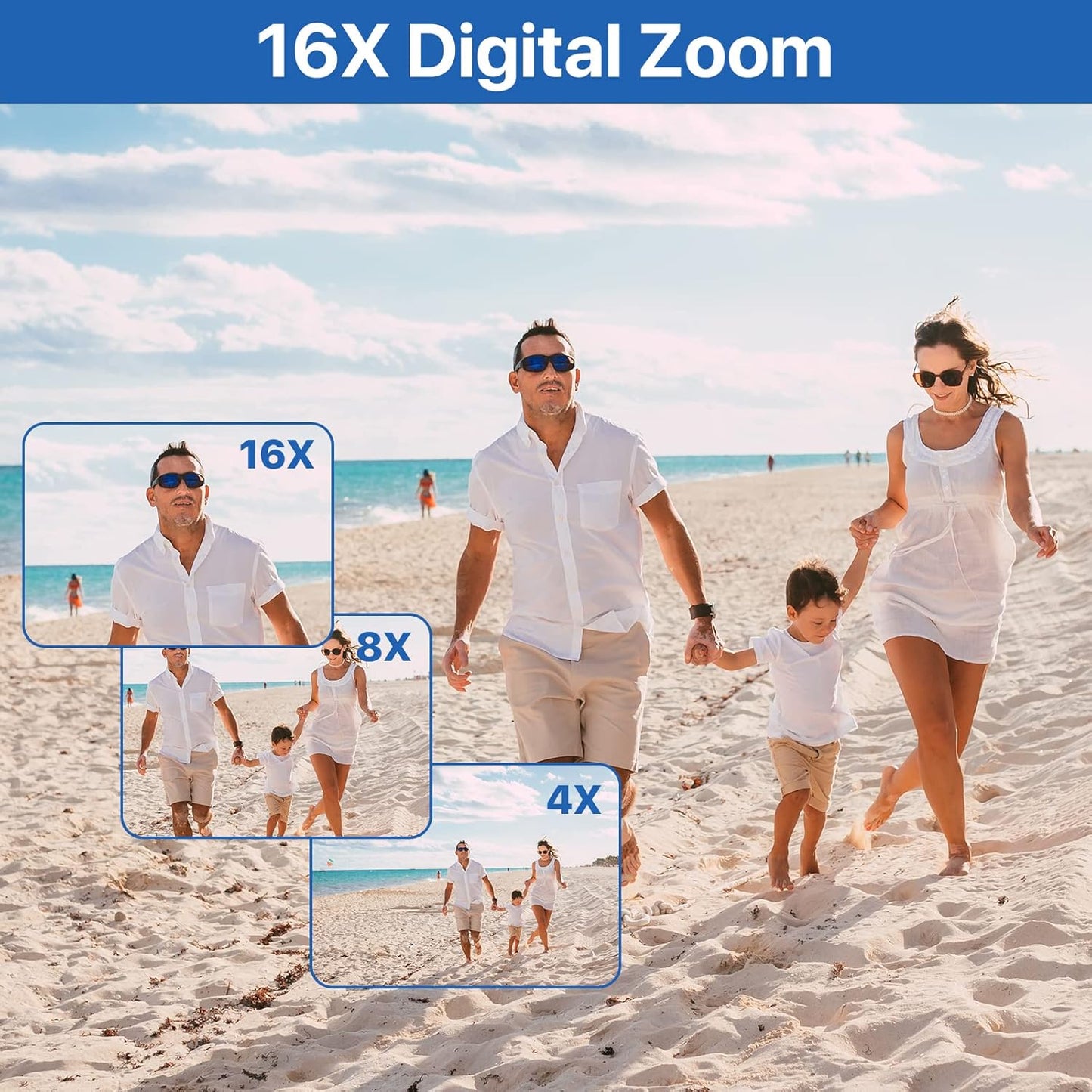 Children's Digital Camera - 36MP, 1080P FHD, 16X Digital Zoom, Rechargeable Compact Vlogging Camera for Kids and Teens (Black)