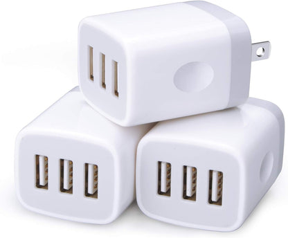 USB Charging Plug, Wall Charger Adapter,  3Pack Universal Travel 3.1A 3Muti Port Fast Charging Block Compatible with Iphone 16 15 14 13 12 SE 11Pro,Samsung Galaxy S24 S23 S22 S21 Ultra, Google