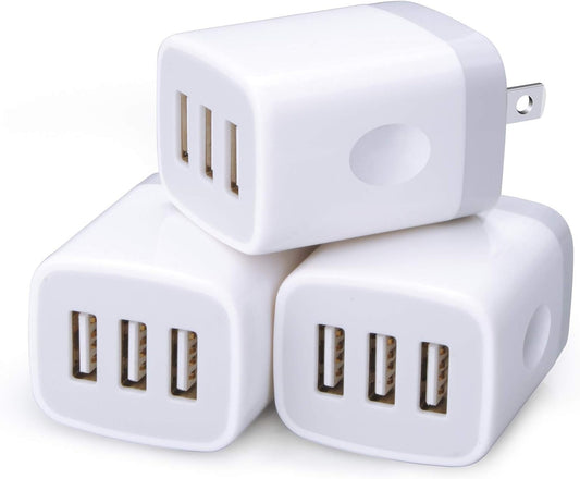 USB Charging Plug, Wall Charger Adapter,  3Pack Universal Travel 3.1A 3Muti Port Fast Charging Block Compatible with Iphone 16 15 14 13 12 SE 11Pro,Samsung Galaxy S24 S23 S22 S21 Ultra, Google