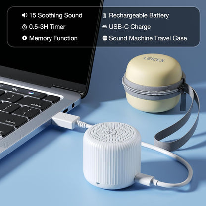 Portable White Noise Machine with Travel Case for Sleep and Travel