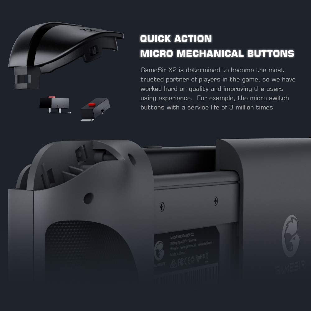 X2 Wireless Bluetooth Mobile Gaming Controller for Android and iOS - Compatible with Xbox Game Pass, Xcloud, Stadia, Vortex, and More