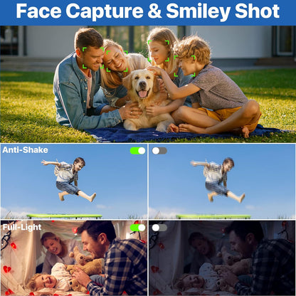 Children's Digital Camera - 36MP, 1080P FHD, 16X Digital Zoom, Rechargeable Compact Vlogging Camera for Kids and Teens (Black)