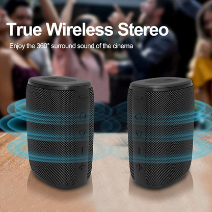H3 Portable Wireless Bluetooth Speaker - Enhanced Bass HD Stereo Sound, IPX7 Waterproof, 15-Hour Playtime, USB-C Charging, Ideal for Showers, Outdoor Activities, and Travel with TWS Pairing