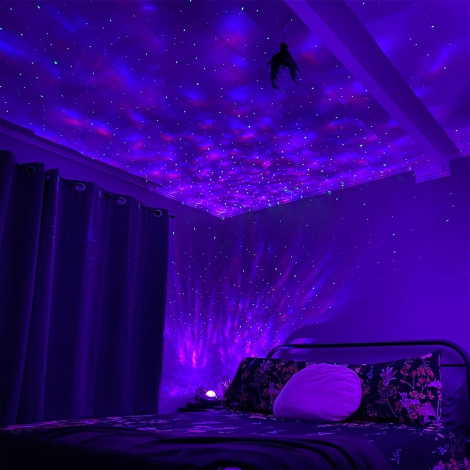 Starry Night Light Projector with Ocean Wave Effects, LED Starlight Clouds, and Bluetooth Music Speaker - Ideal for Home Decor, Birthday Parties, and Weddings