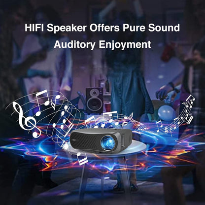 Smart Home Projector - 10,000 Lumen, Native 1080P, 4K Support, 300" Image, Built-in Android System, 5G Wi-Fi, Bluetooth - Full HD for Outdoor Movies, Netflix, Gaming, and Work