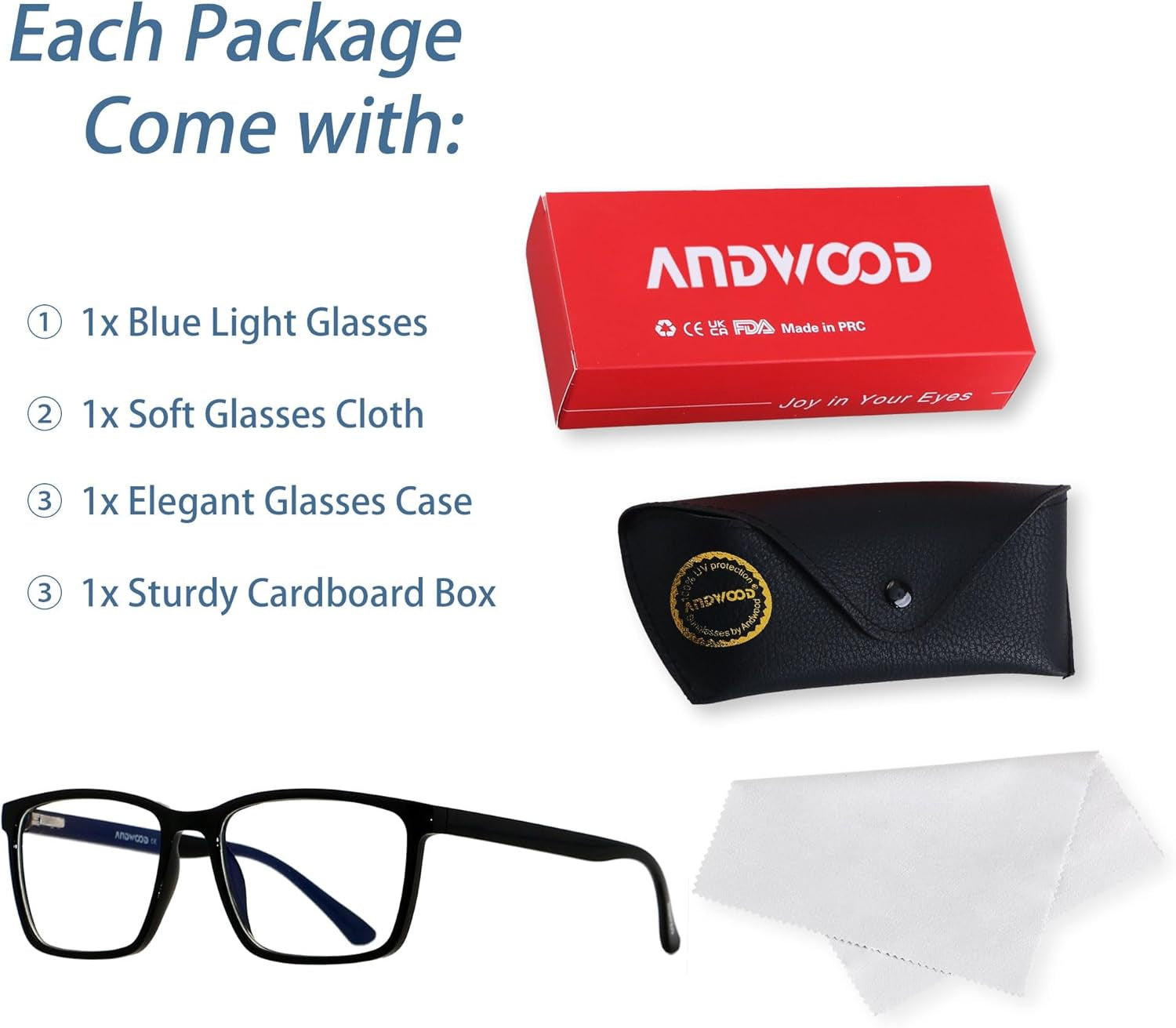 Blue Light Blocking Glasses for Men and Women - Large Frame Computer Filter, Lightweight Anti-Blue Ray AR002