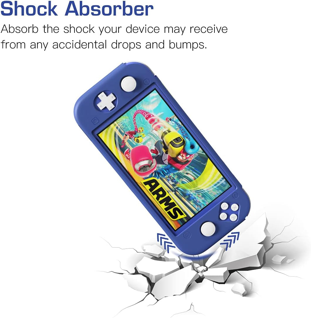 Protective Case for Switch Lite, Silicone Cover, Shock-Absorption Anti-Scratch Non-Slip Case - Blue