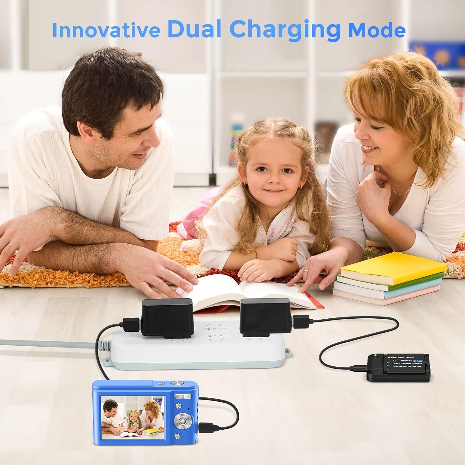 Professional Digital Camera for Kids and Beginners, 48MP Full HD 1080P Mini Vlogging Camera with 16X Zoom, Dual Charging Modes, Compact Pocket Design (Blue)