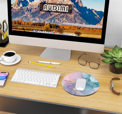 Round Marble Mouse Pad, 7.9 x 7.9 Inches, Portable & Washable Design for Laptop and Wireless Mouse - Ideal for Home, Office, and Travel Use