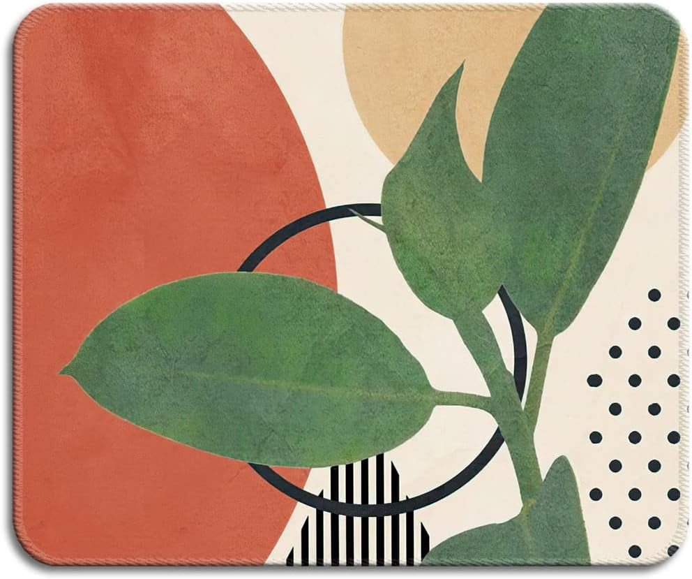 Premium Textured Mouse Pad with Stitched Edges and Non-Slip Rubber Base, 9.5 x 7.9 Inches, Modern Abstract Design for Laptop and PC Use