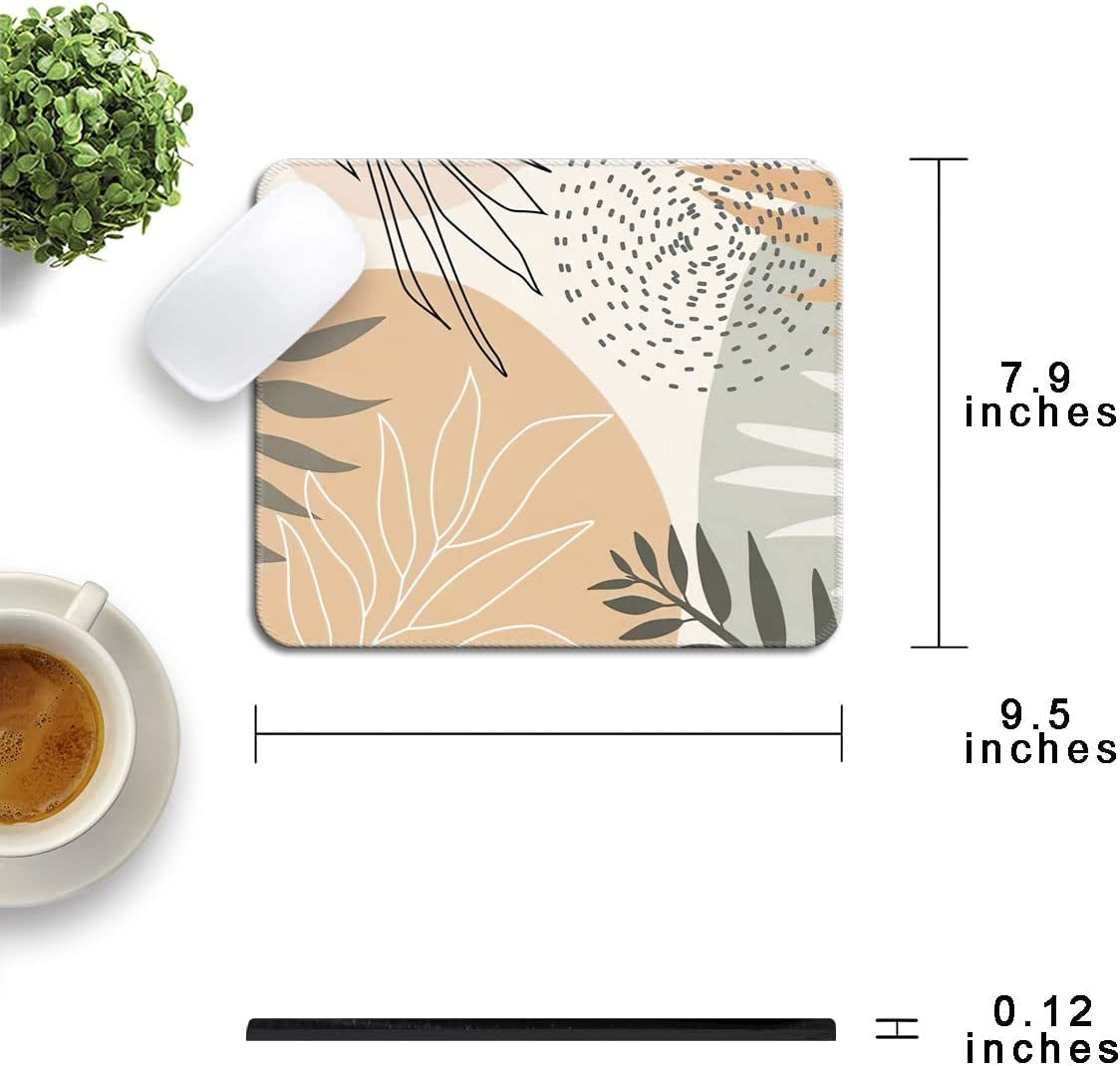 Premium Textured Mouse Pad with Stitched Edges and Non-Slip Rubber Base, Leaf Abstract Design, 9.5 x 7.9 Inches for Laptop and Desktop Use