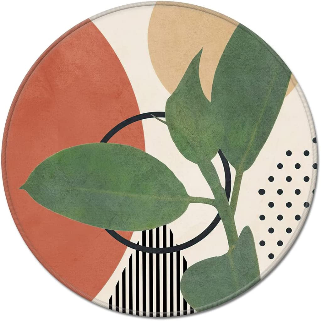 Premium Round Mouse Pad with Stitched Edge, Textured Waterproof Non-Slip Rubber Base, Modern Abstract Design for Laptop and Office Use, 7.9 x 7.9 Inches