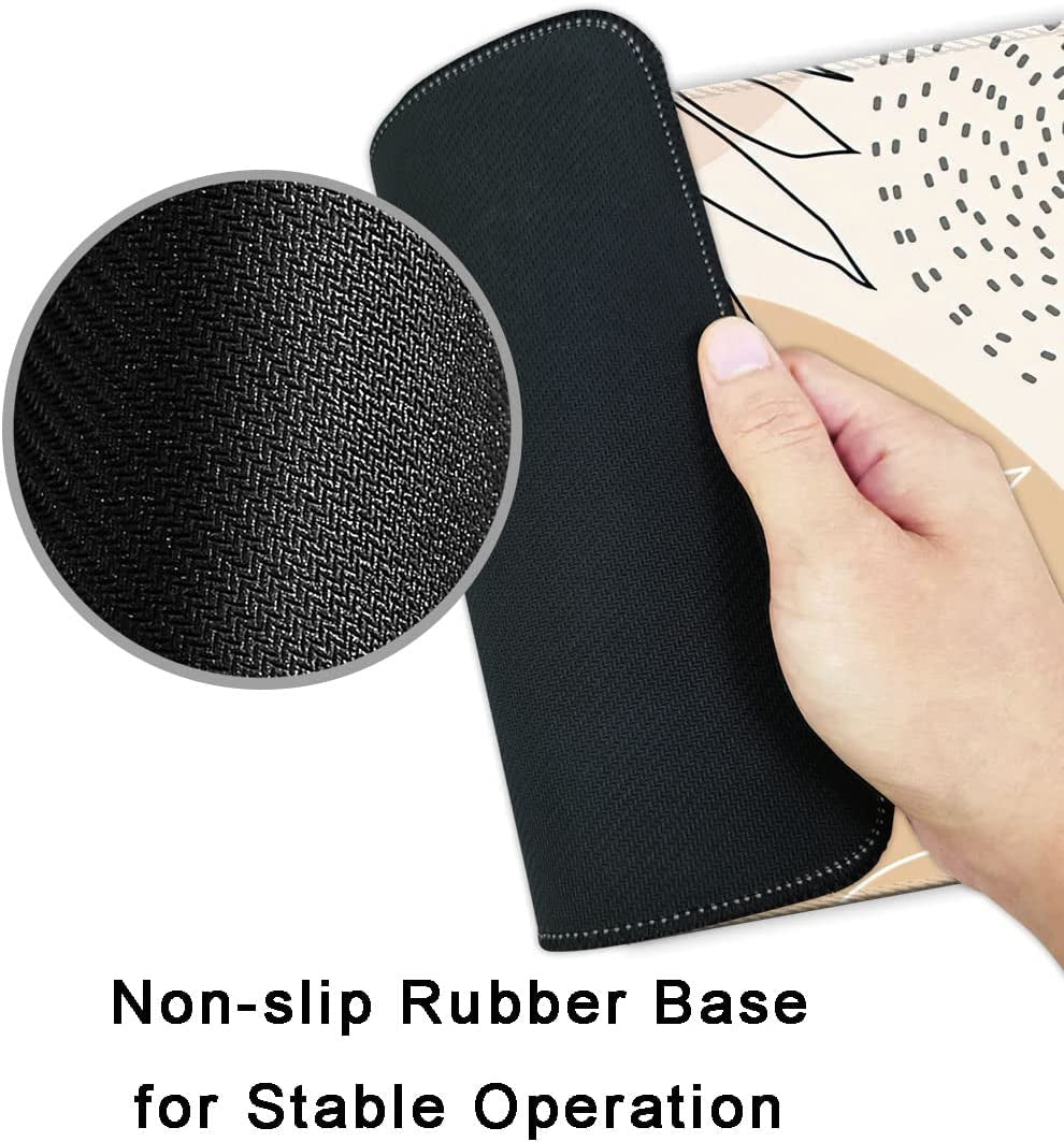 Premium Textured Mouse Pad with Stitched Edges and Non-Slip Rubber Base, Leaf Abstract Design, 9.5 x 7.9 Inches for Laptop and Desktop Use