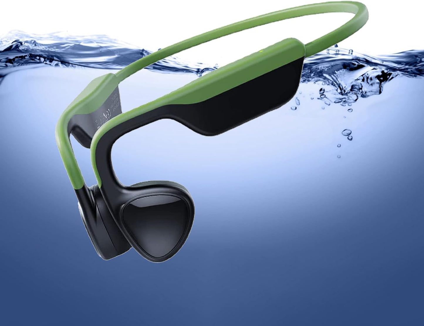 Bone Conduction Bluetooth Headphones - Open Ear Design, IPX8 Waterproof, Ideal for Swimming, Diving, and Running with Microphone (Black)