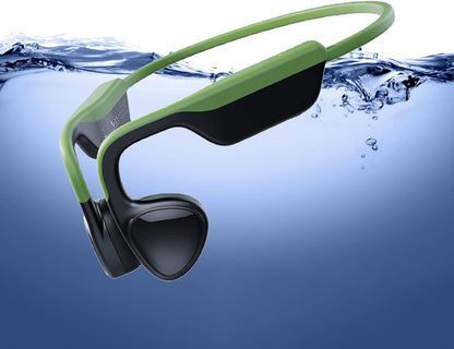 Bone Conduction Bluetooth Headphones - Open Ear Design, IPX8 Waterproof, Ideal for Swimming, Diving, and Running with Microphone (Black)