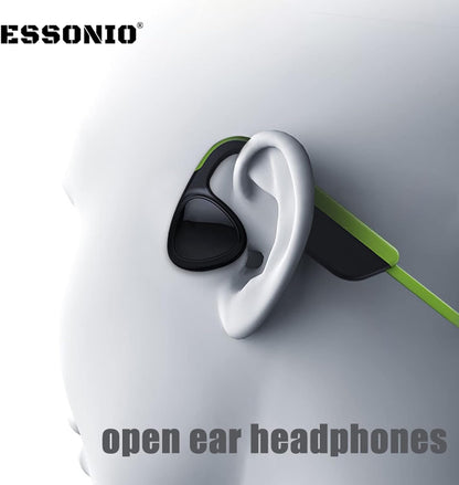 Bone Conduction Bluetooth Headphones - Open Ear Design, IPX8 Waterproof, Ideal for Swimming, Diving, and Running with Microphone (Black)