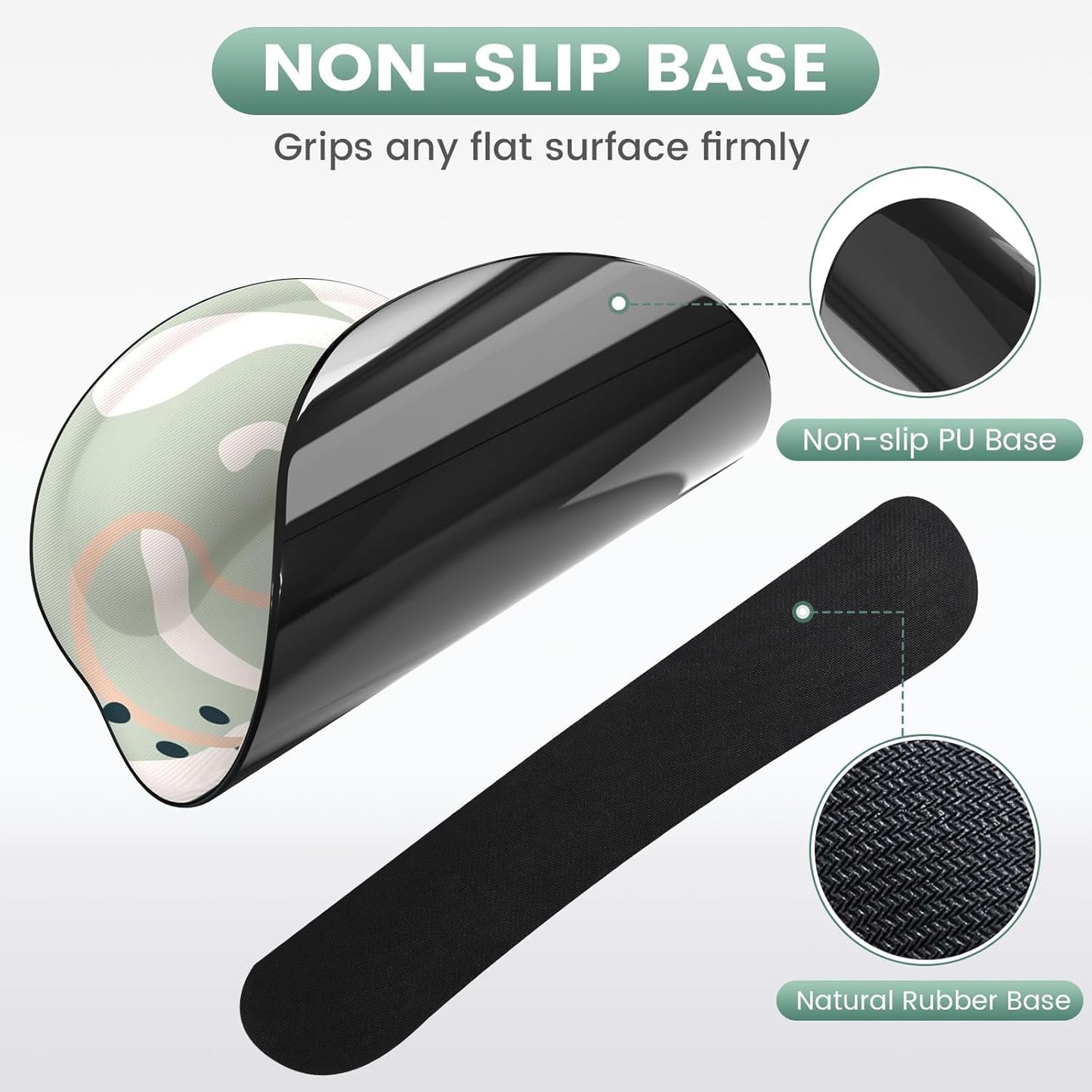 Ergonomic Mouse Pad and Wrist Support Set with Non-Slip Base for Computer and Laptop Use, Includes Coasters, Ideal for Home Office, Tropical Plants Design