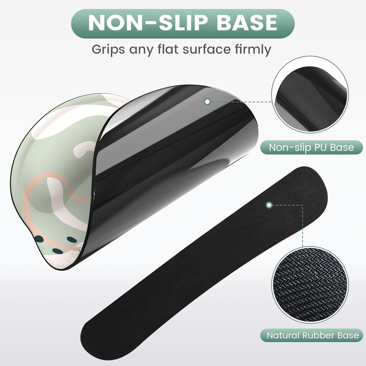 Ergonomic Mouse Pad and Wrist Support Set with Non-Slip Base for Computer and Laptop Use, Includes Coasters, Ideal for Home Office, Tropical Plants Design