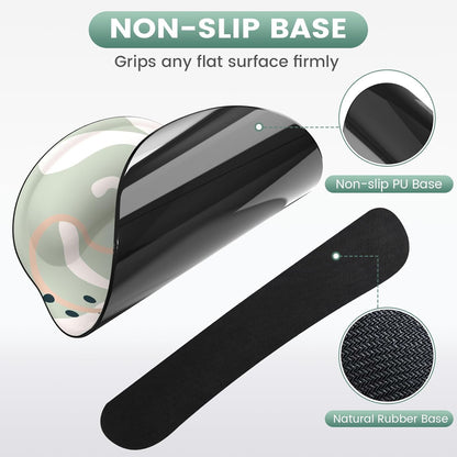 Ergonomic Mouse Pad and Wrist Support Set with Non-Slip Base for Computer and Laptop Use, Includes Coasters, Ideal for Home Office, Tropical Plants Design