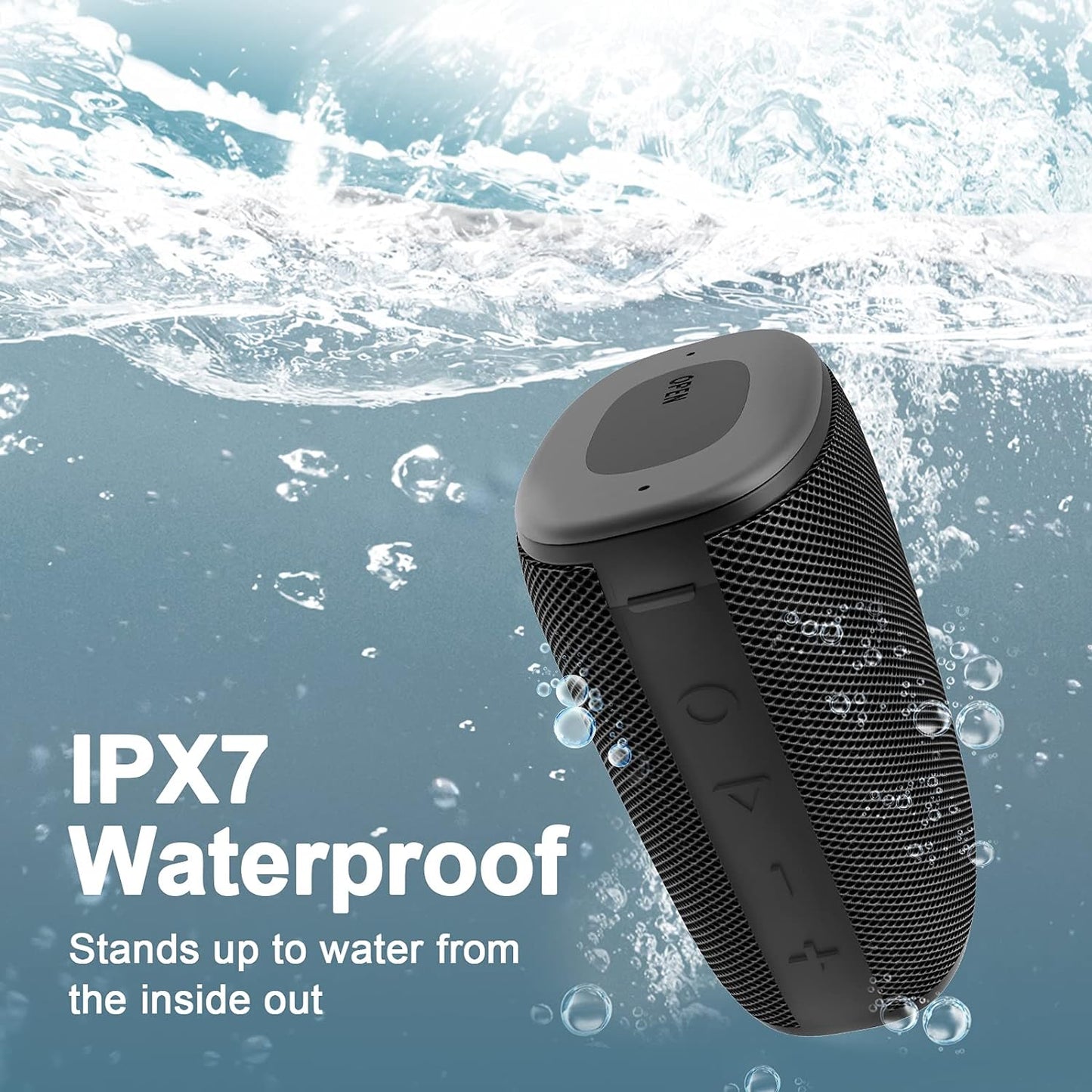 H3 Portable Wireless Bluetooth Speaker - Enhanced Bass HD Stereo Sound, IPX7 Waterproof, 15-Hour Playtime, USB-C Charging, Ideal for Showers, Outdoor Activities, and Travel with TWS Pairing