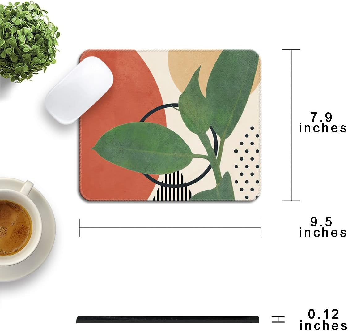 Premium Textured Mouse Pad with Stitched Edges and Non-Slip Rubber Base, 9.5 x 7.9 Inches, Modern Abstract Design for Laptop and PC Use