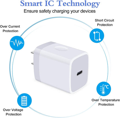 20W Samsung S25 Type-C Fast Charging Wall Charger for Galaxy and iPhone Devices, PD 3.0 USB-C Adapter