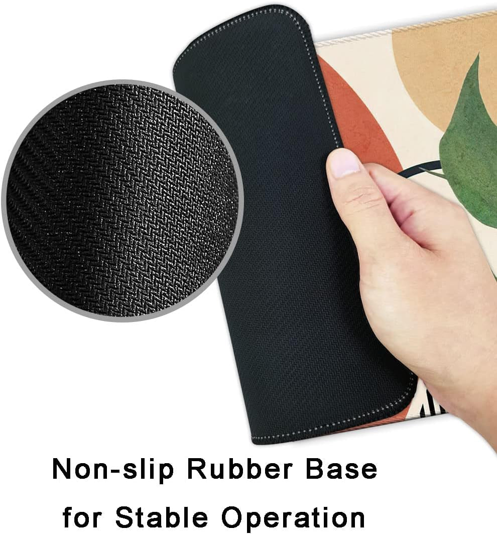 Premium Textured Mouse Pad with Stitched Edges and Non-Slip Rubber Base, 9.5 x 7.9 Inches, Modern Abstract Design for Laptop and PC Use