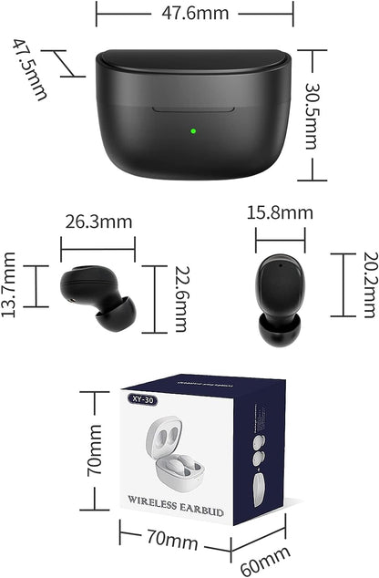 Bluetooth 5.0 Wireless Earbuds for iOS and Android - Comfortable True Wireless In-Ear Headphones with Microphone, Sweatproof Design, 18 Hours Playtime, Black
